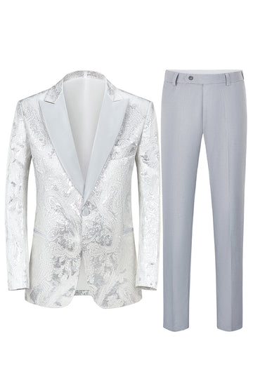 Silver Peak Lapel 2 pièces Costumes de bal pour hommes